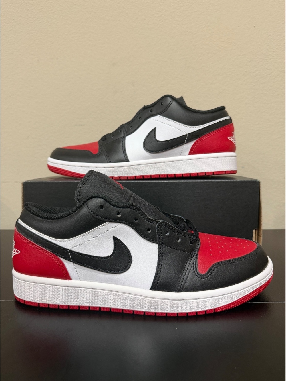 Size 9 - Jordan 1 Low “Bred Toe 2.0”